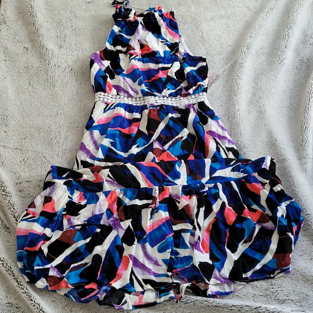 Halter, colorful dress